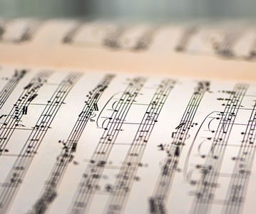 Close-up of printed sheet music