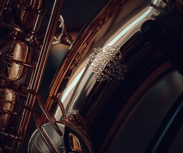 Close-up of a tenor saxophone